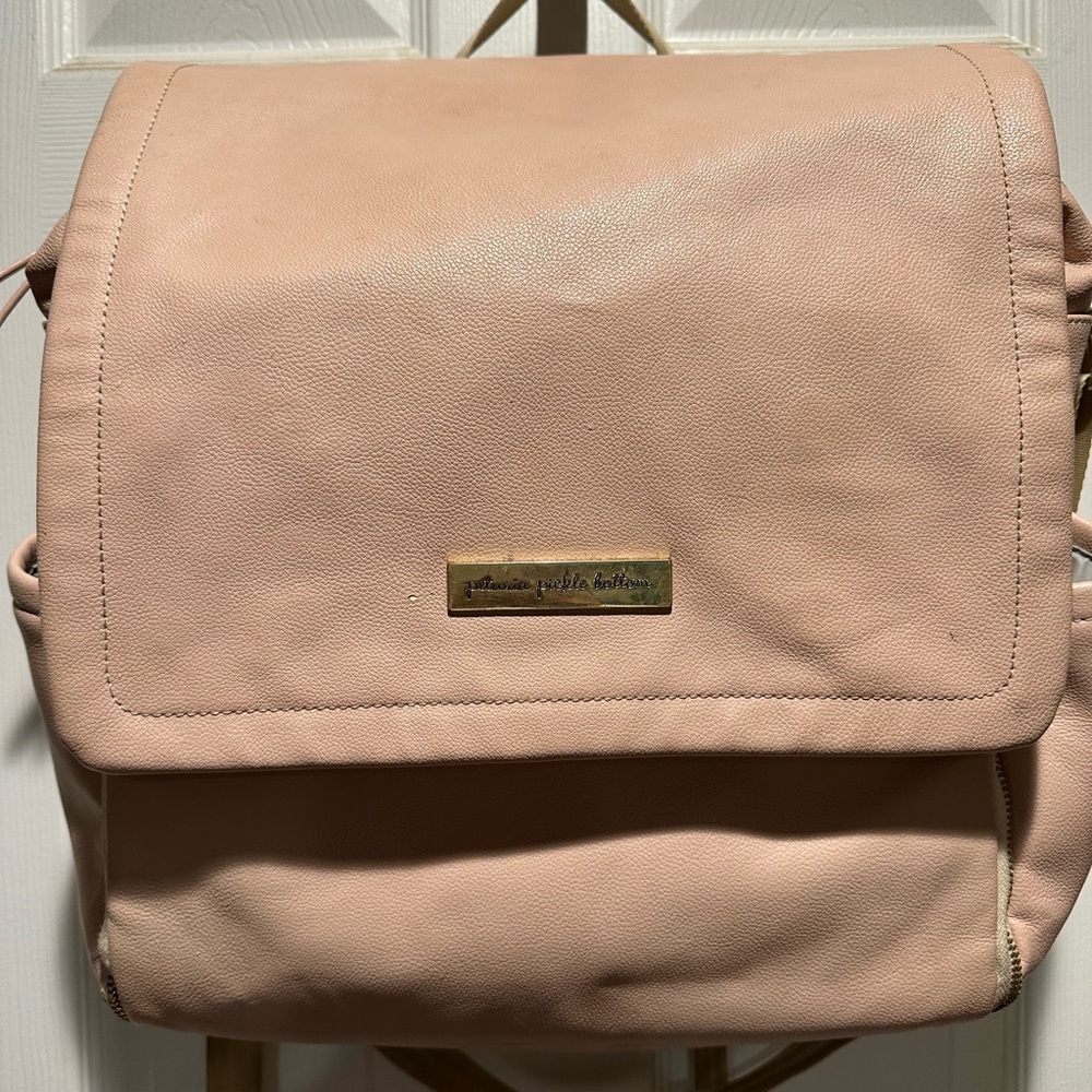 Petunia Pickle Bottom Pink Leather Diaper Bag